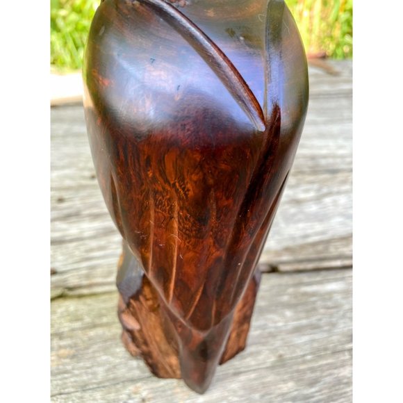 Vintage Heavy Carved Wood Quail Bird Sculpture - Picture 3 of 14